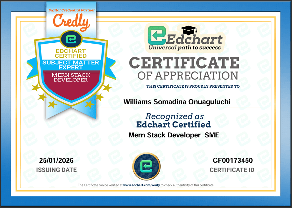 Certified Mern Stack Developer Subject Matter Expert