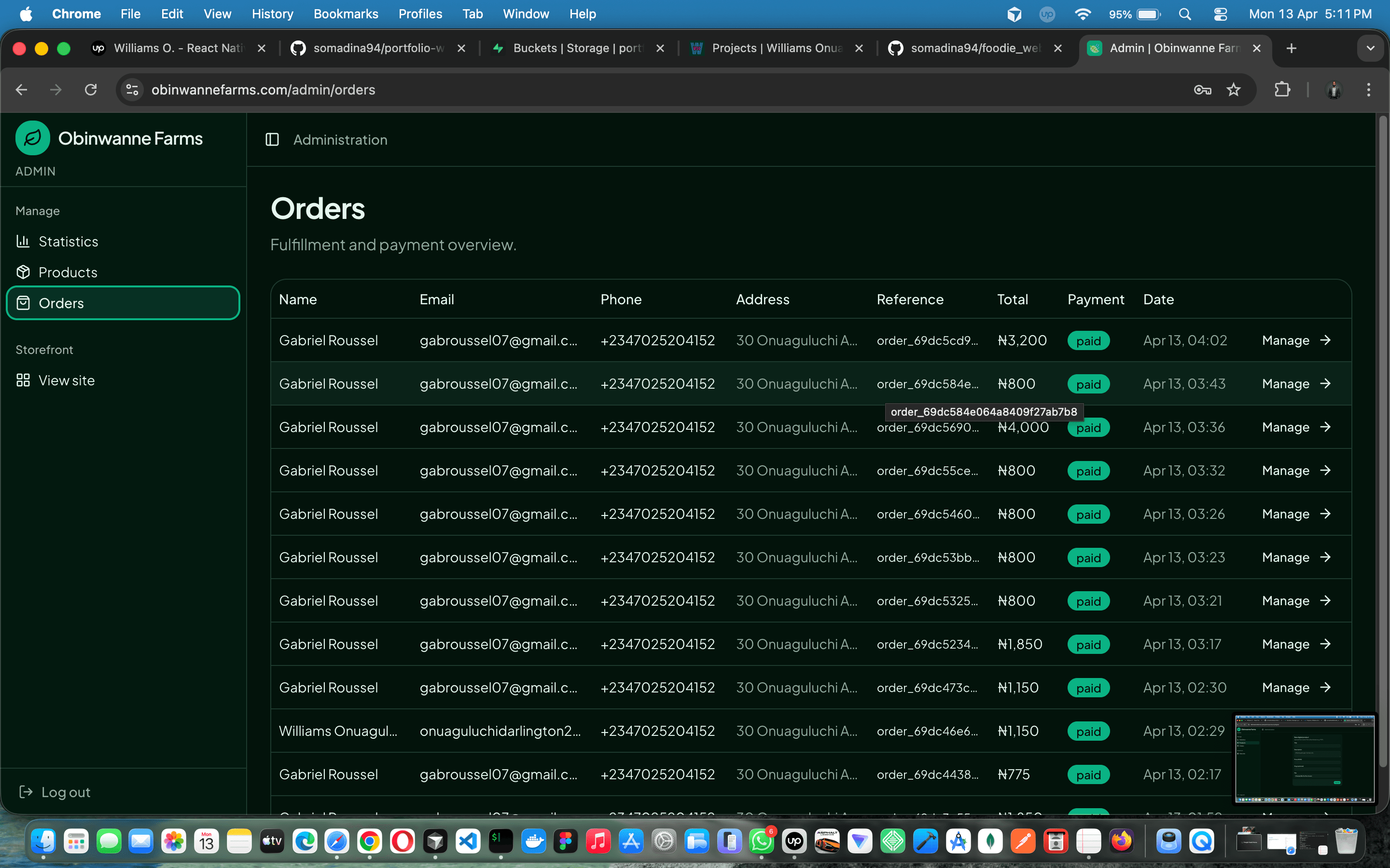 Obinwanne Farms — full-stack farm e-commerce with Paystack, admin ops & branded email — screenshot 6 of 19