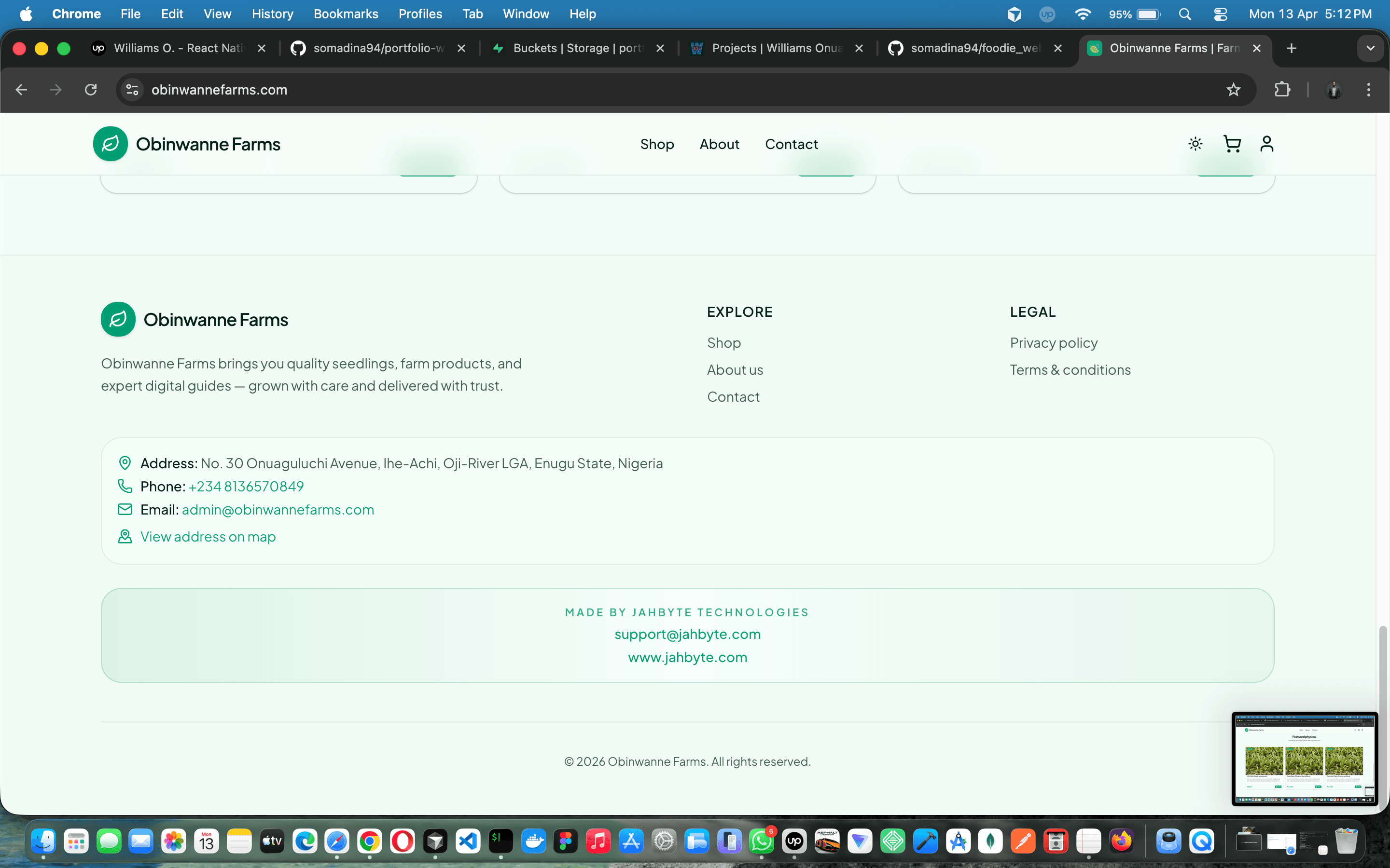 Obinwanne Farms — full-stack farm e-commerce with Paystack, admin ops & branded email — screenshot 14 of 19