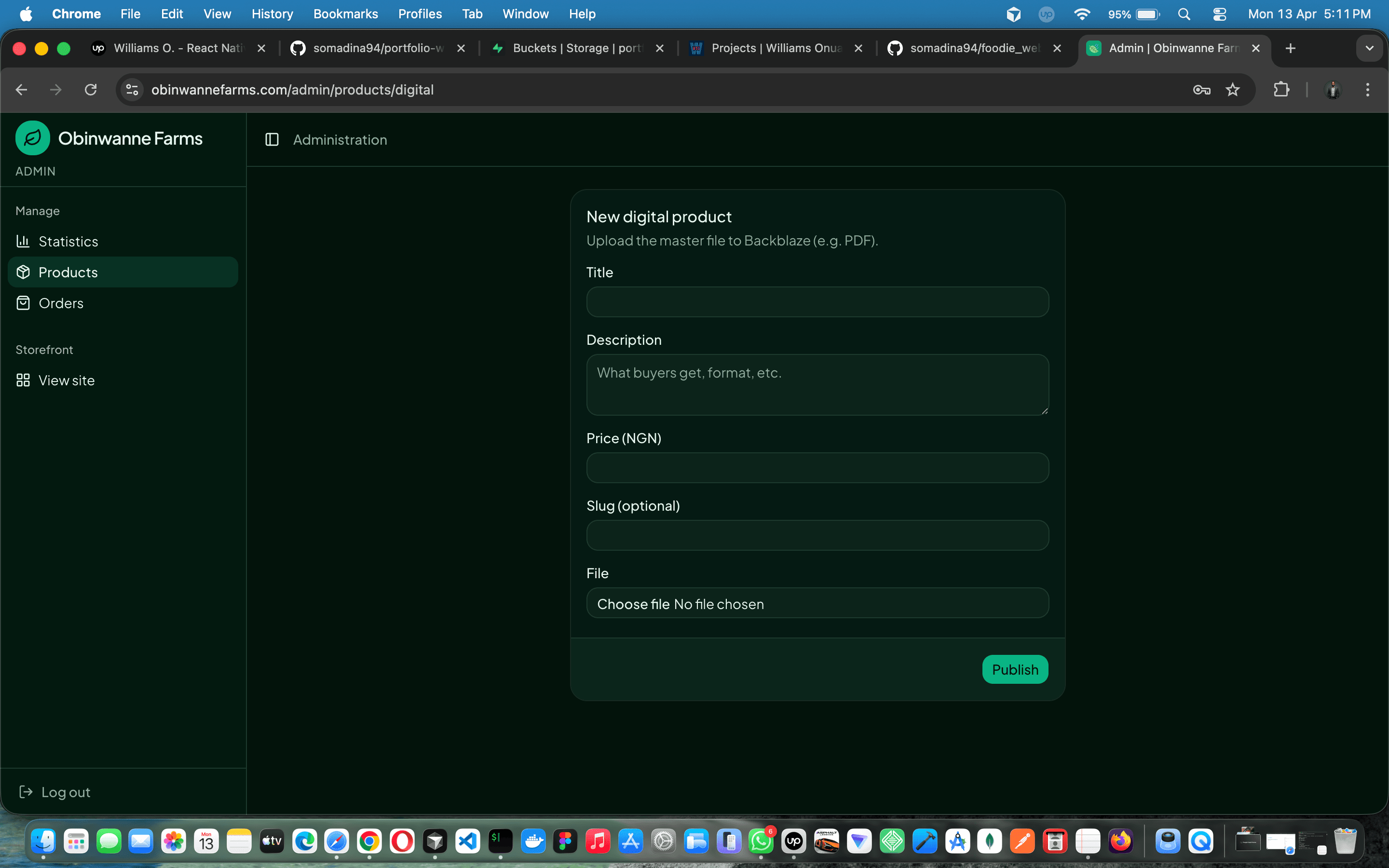 Obinwanne Farms — full-stack farm e-commerce with Paystack, admin ops & branded email — screenshot 5 of 19