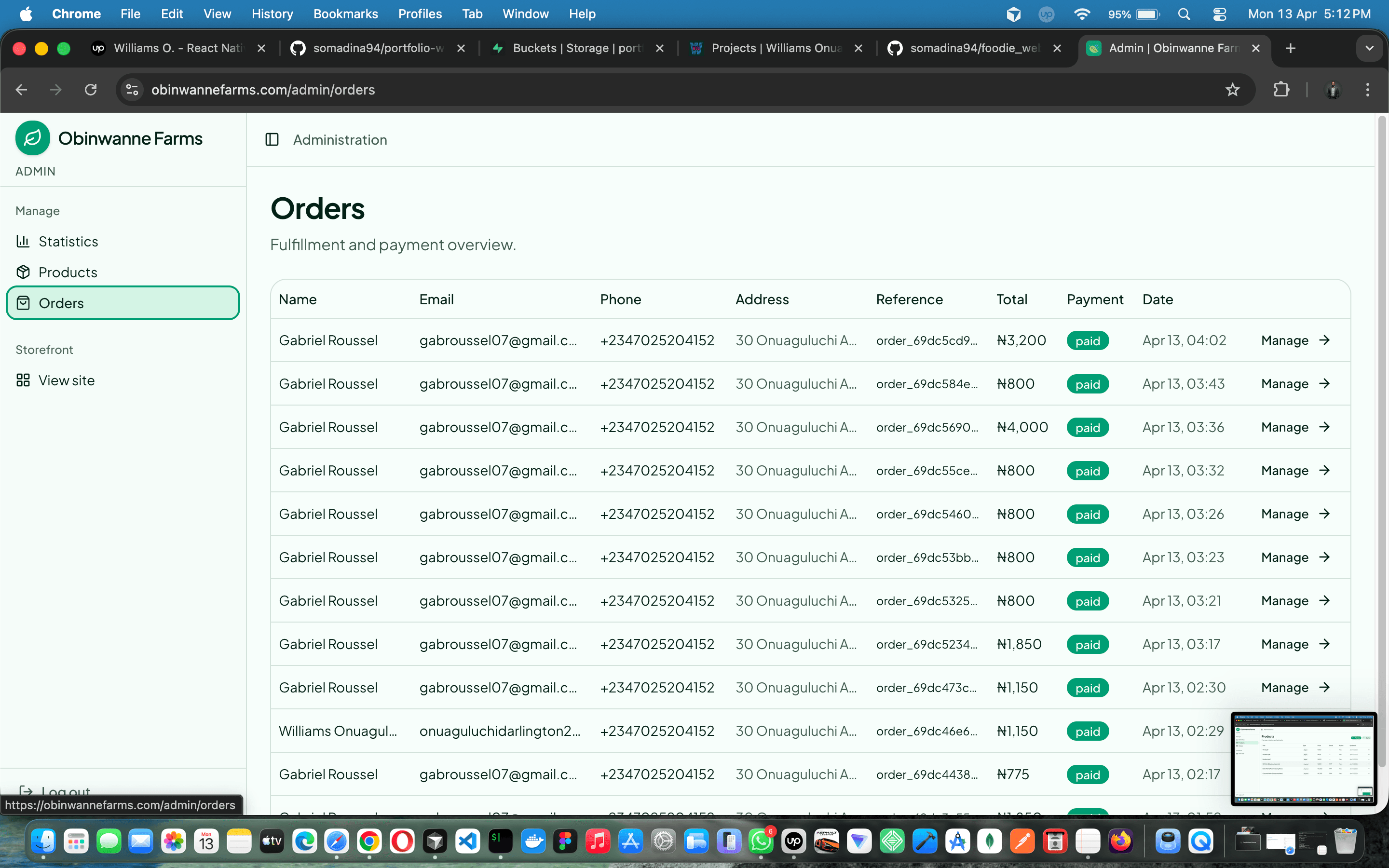 Obinwanne Farms — full-stack farm e-commerce with Paystack, admin ops & branded email — screenshot 10 of 19